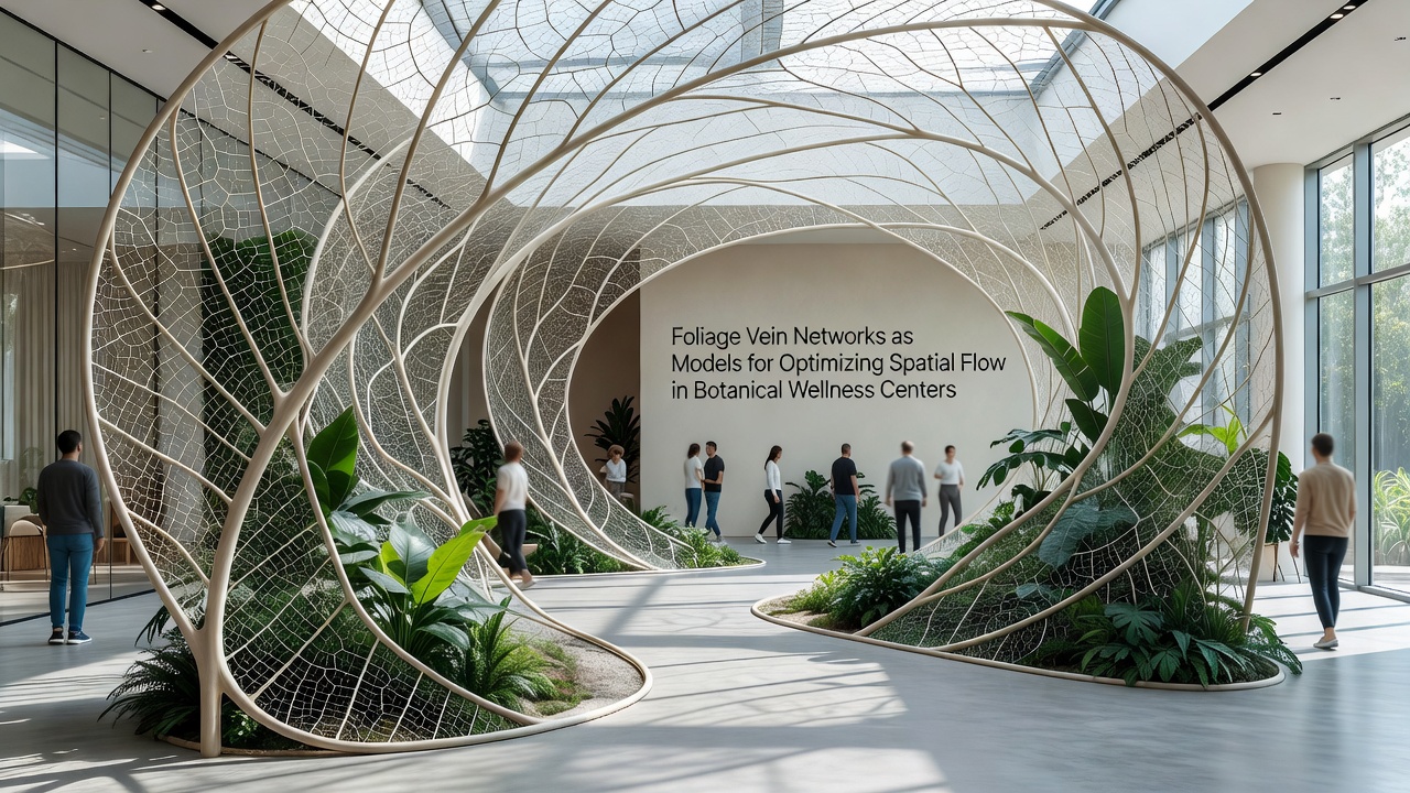 Foliage Vein Networks as Models for Optimizing Spatial Flow in Botanical Wellness Centers